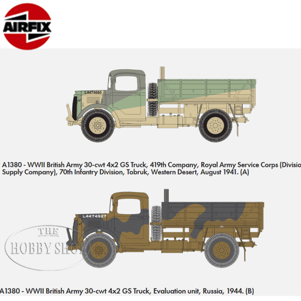 Airfix 1/35 WWII British Army 30-cwt 4x2 GS Truck Airfix 1/35 WWII British Army 30-cwt 4x2 GS Truck