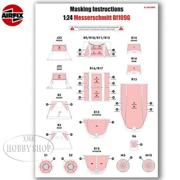 Airfix 1/24 Masking Set Messerschmitt Bf109G-5/ G-6