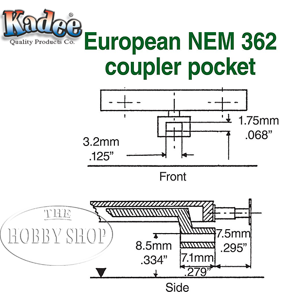 Kadee HO #19 Couplers European Style Long (2 Pair)