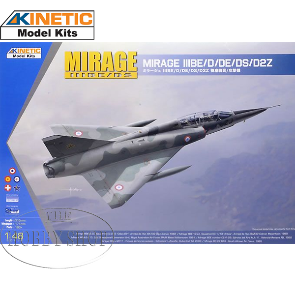 Kinetic 1/48 Mirage IIIBE/D/DE/DS/D2Z with SAAF Decals