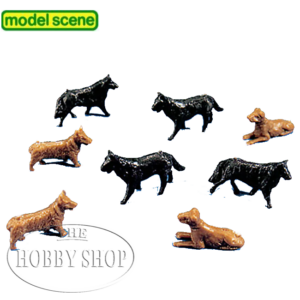 Model Scene OO/HO Dogs (x8)