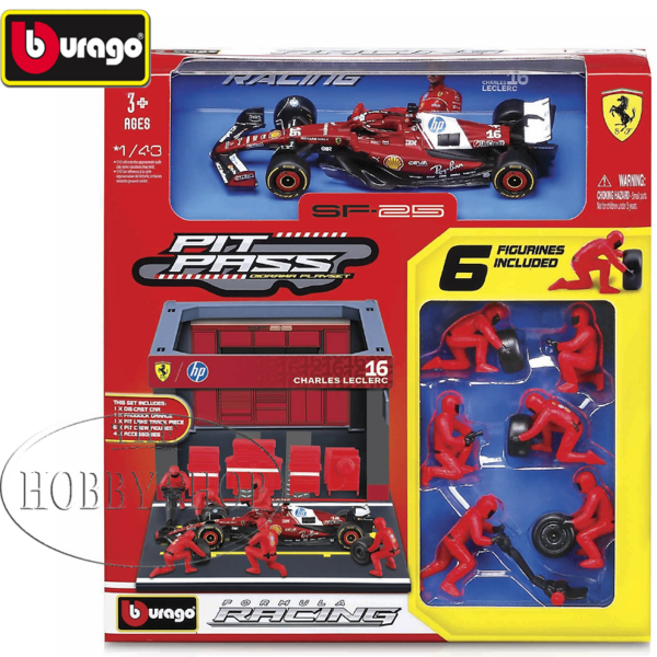 Bburago 1/43 Ferrari F1 SF-2025 Pit Pass Lewis Hamilton #44