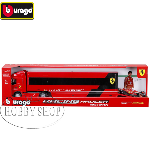 Bburago 1/43 Iveco S Way 570 /Ferrari F1 SF24 Transport Charles LeClerc #16