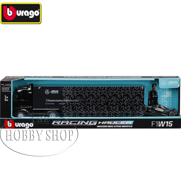 Bburago 1/43 Mercedes Actros Gidaspace / Petronas F1 W15 Transport
