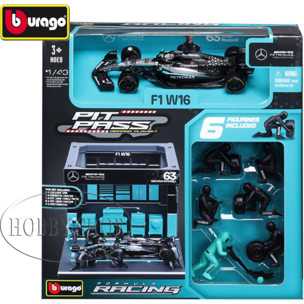 Bburago 1/43 Mercedes AMG F1 W16 2025 Pit Pass #63 George Russel