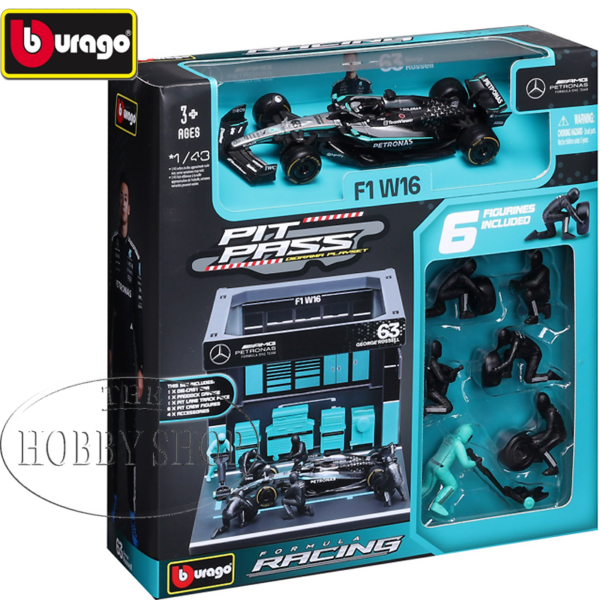 Bburago 1/43 Mercedes AMG F1 W16 2025 Pit Pass #63 George Russel