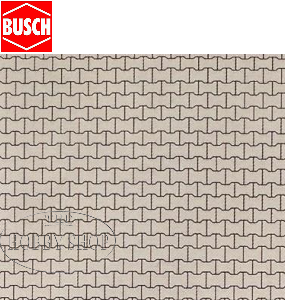 Busch HO Cobblestone 2 pieces 21x14.8cm sheets