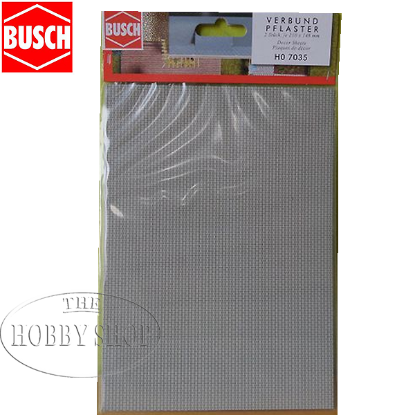 Busch HO Cobblestone 2 pieces 21x14.8cm sheets
