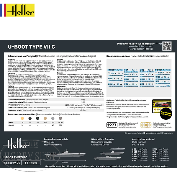 Heller 1/400 U Boot Type VII C