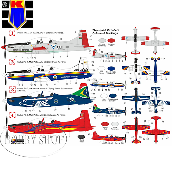 KPH 1/72 Pilatus PC-7 Astra II with SAAF Decals KPH 1/72 Pilatus PC-7 Astra II with SAAF Decals