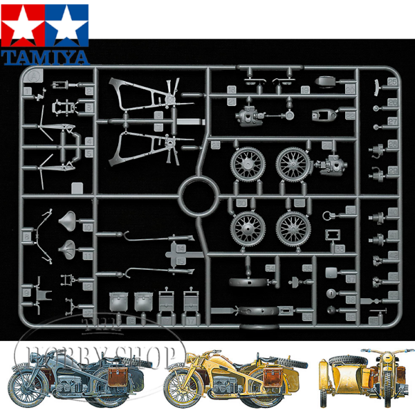 Tamiya 1/35 German Motorcycle & Sidecar & 3 Figurines