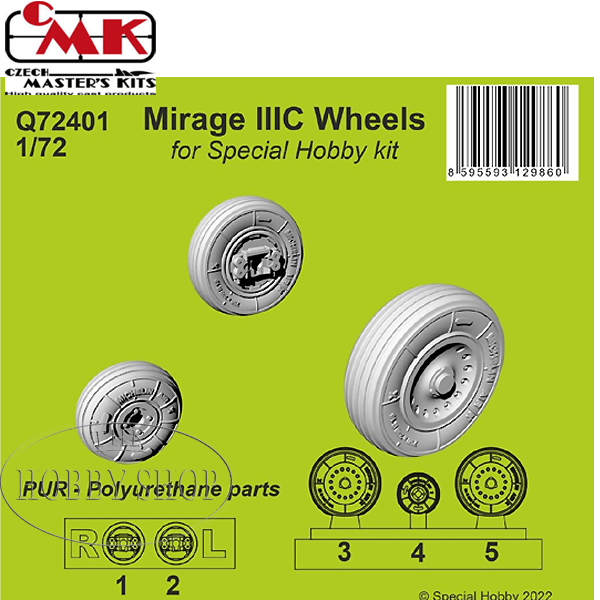 CMK 1/72 Mirage IIIC Wheels For Special Hobby