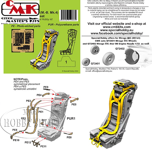 CMK 1/72 Mirage IIIC Seat